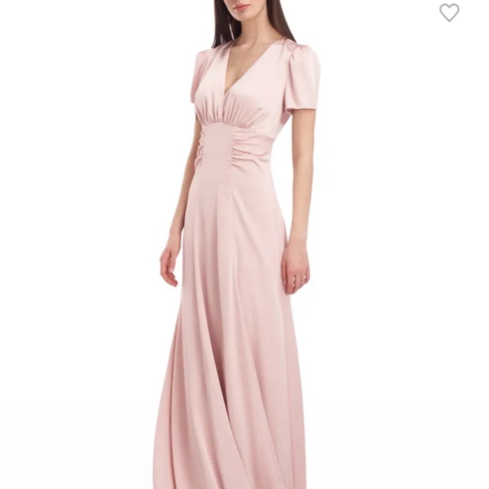 Brand new- kate unger soft blush dress-stretch charmeuse short sleeve -size 10